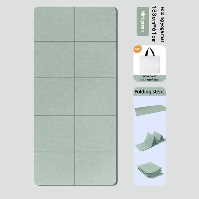 Tapis de yoga pliable en TPE écologique, double face, antidérapant, pour le voyage, la remise en for