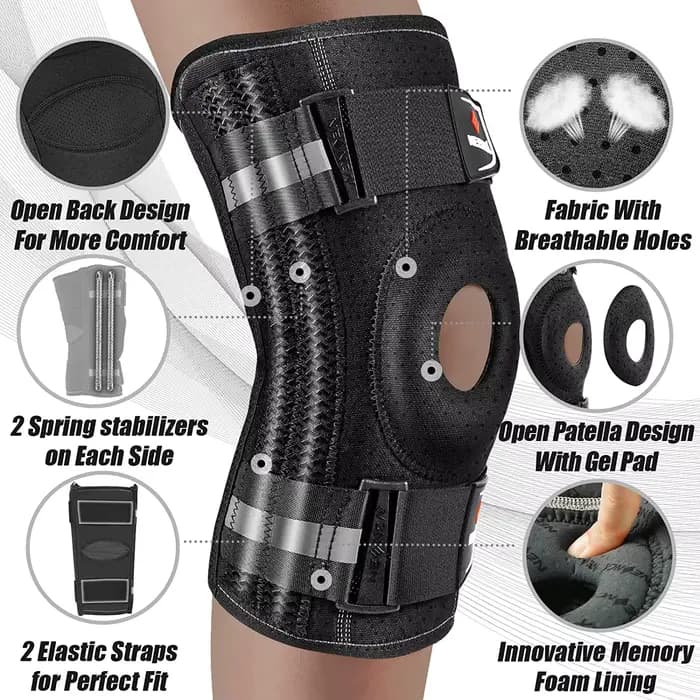 NEENCA genouillère pour douleur au genou avec coussinet de Gel rotulien et stabilisateurs latéraux s