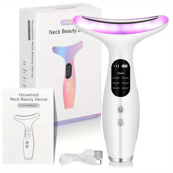 Nouveau masseur pour le visage et le cou, 7 modes, masseur pour le cou et le visage à domicile, mass