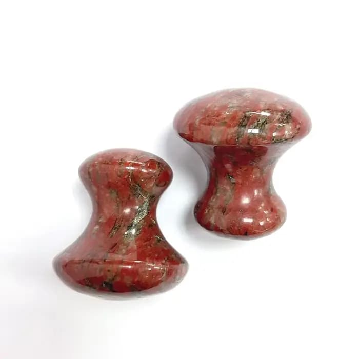 Pierre de massage en cristal de guérison en forme de champignon, gemme naturelle Gua Sha, outil de m