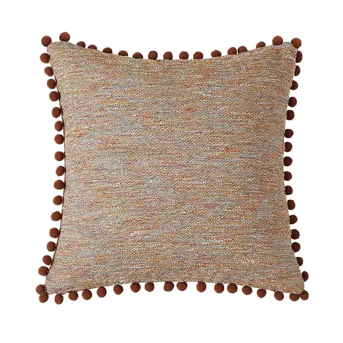 Juste de coussin tissée à simple face avec pompon néerlandais, taie d'oreiller décorative pour la ma