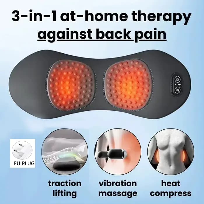 Nouveau masseur de dos 3 en 1 avec lit de soulagement, Shiatsu pour dormir, tissus profonds, Portabl