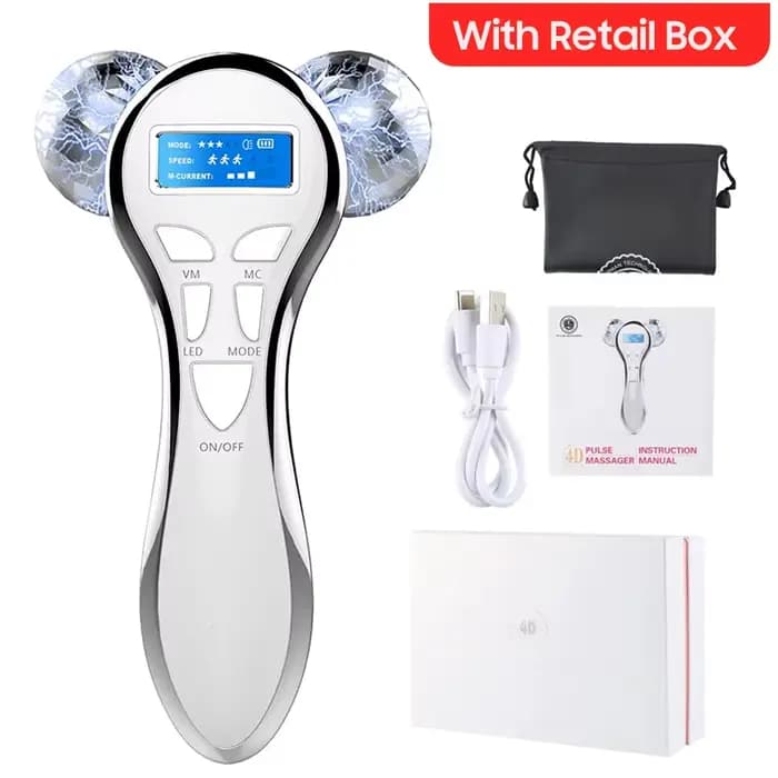Instrument électrique de beauté du visage, Micro courant, rouleau de Lifting du visage, masseur EMS,