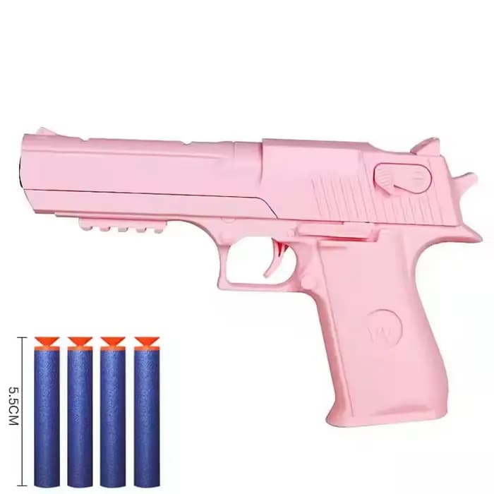 Pistolet jouet en plastique pour enfants, lanceur manuel de fléchettes en mousse, modèle de tir, jou
