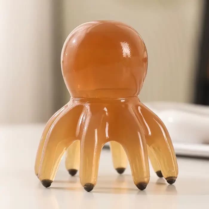 Peigne de Massage en résine poulpe, tête méridienne, grattage du cuir chevelu, brosse d'acupuncture 