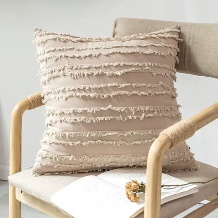 Juste de Coussin en Velours Jacquard de Haute Qualité, Taie d'Oreiller avec Ligne Géométrique, Décor