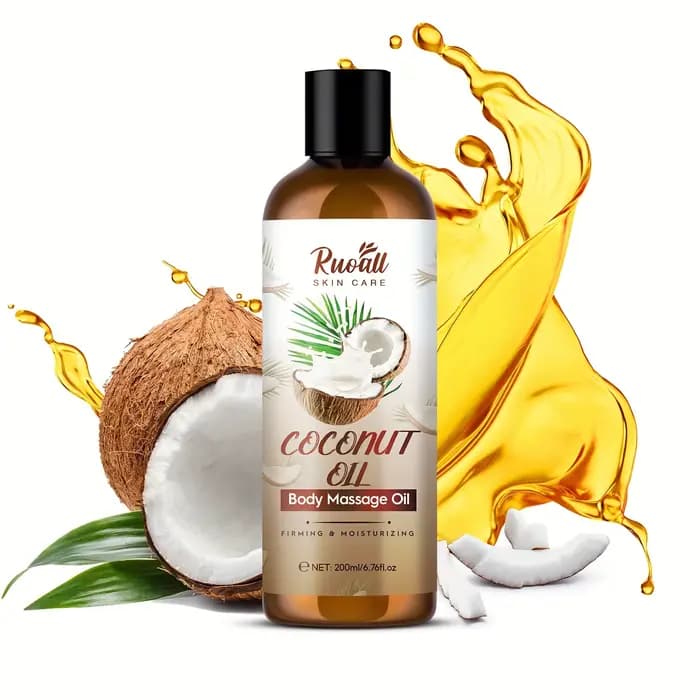 Huile de coco pour massage corporel, huile essentielle riche en extrait d'huile de noix de coco, peu