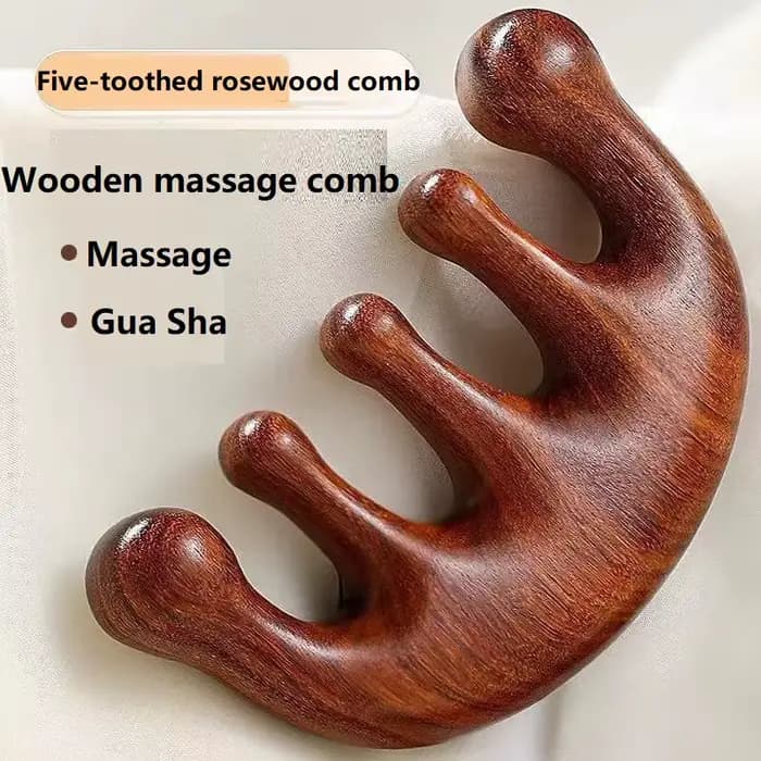 Nouveau Massage en bois masseur peigne cuir chevelu tête huile masseur cuir chevelu cheveux peigne o
