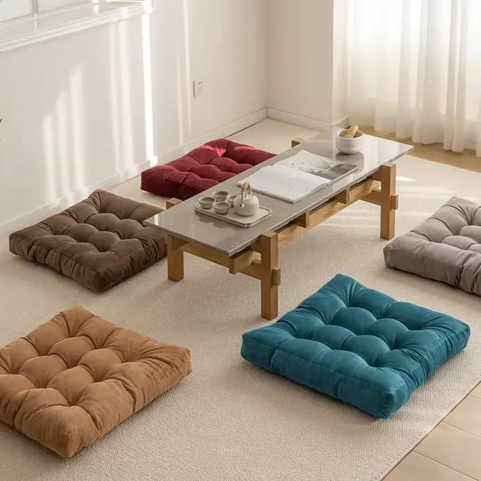 Oreiller de sol carré, coussin de siège de méditation, siège de Yoga, oreillers à genoux, coussins é
