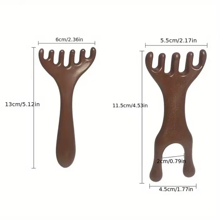 2 peignes de massage en forme de cornes de cerf : outil de massage et de relaxation à double usage à