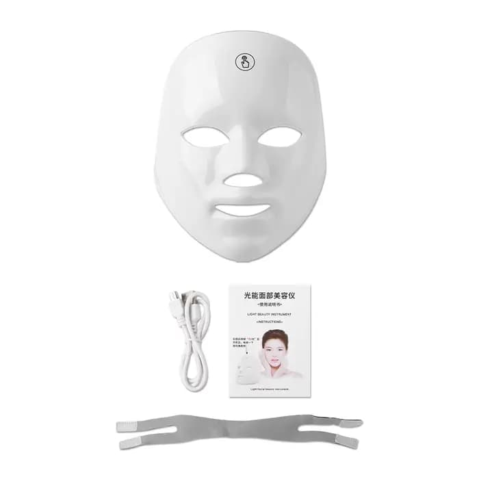 Masque Facial LED Rechargeable 7 couleurs, masque de beauté à photons LED, rajeunissement de la peau