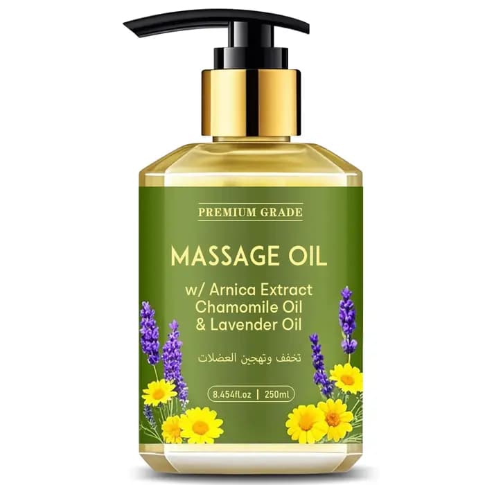 L'huile de massage à l'huile essentielle de camomille et de lavande nourrit la peau, déteste l'espri