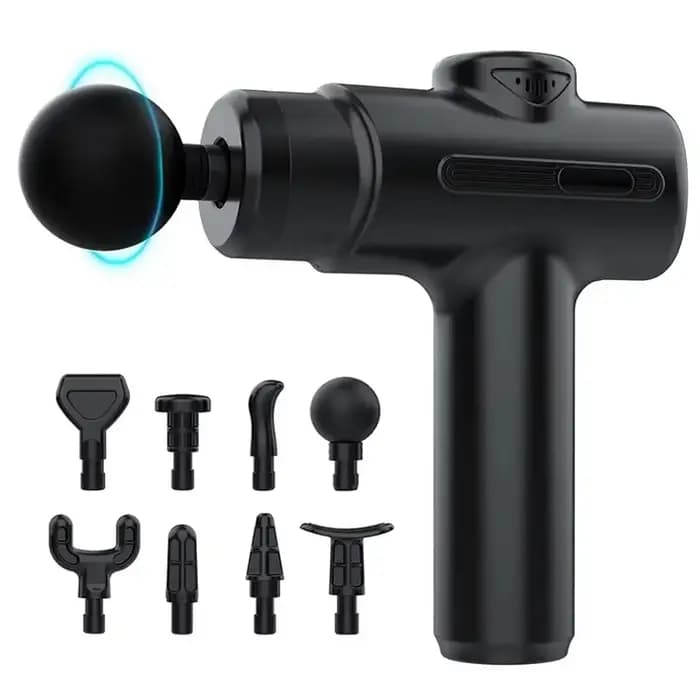 Pistolet de massage électrique pour les tissus profonds avec 8 têtes interchangeables pour les bras,