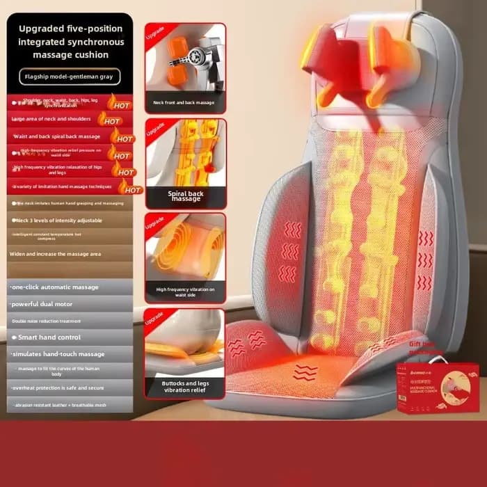 Masseur électrique pour le dos, 5 vibrations, taille et hanches, chaise de Massage Cervical, coussin