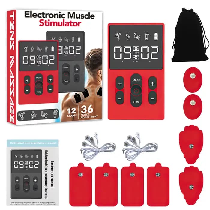 Masseur TENS Meridian EMS multifonctionnel, 12 modes, 36 niveaux d'intensité, sortie à double canal 