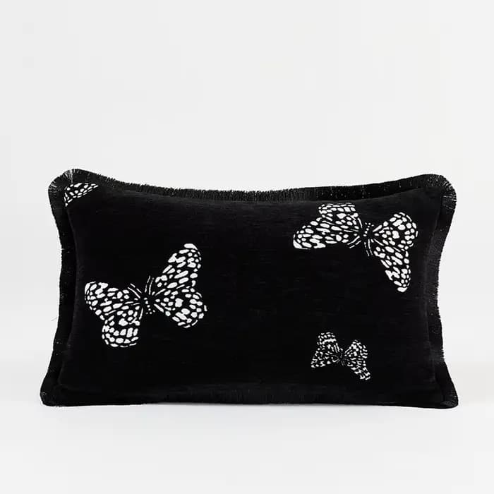 Housse de coussin Jacquard rétro français, taie d'oreiller moderne de luxe haut de gamme, Design noi