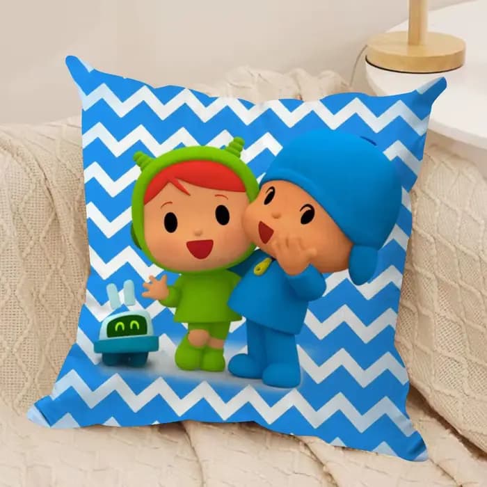 Housse de coussin P-Pocoyo en peluche courte et soyeuse, imprimée double face, pour canapé, toutes s