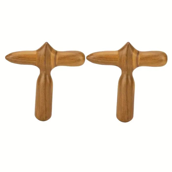 2 bâtons de massage en bois, outils de réflexologie ergonomiques, masseurs musculaires portables, ad