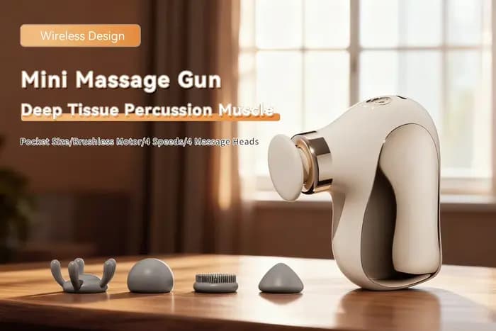 Pistolet de massage musculaire multifonctionnel sans fil avec tête vibrante en silicone modifiée pou