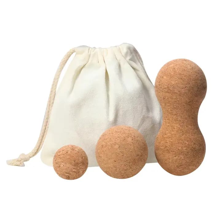 Boule de Massage en liège naturel, boule d'arachide, bloc de Yoga, rouleau d'épaule, colonne cervica