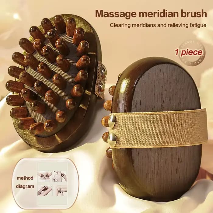 Coussin Anti-Cellulite pour le corps, brosse méridienne multifonctionnelle en bois pour Spa, coussin