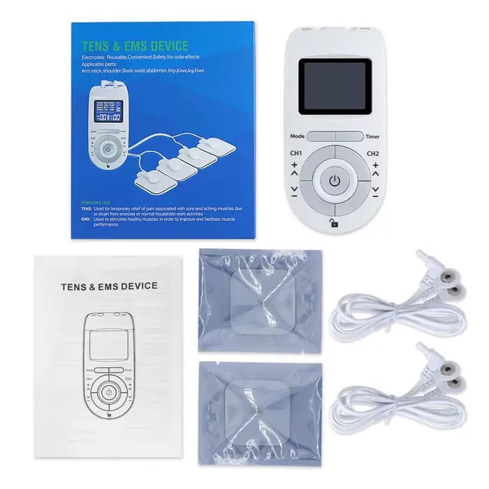 Stimulateur musculaire électrique TENS, 12 modes, masseur corporel, machine de thérapie par acupunct
