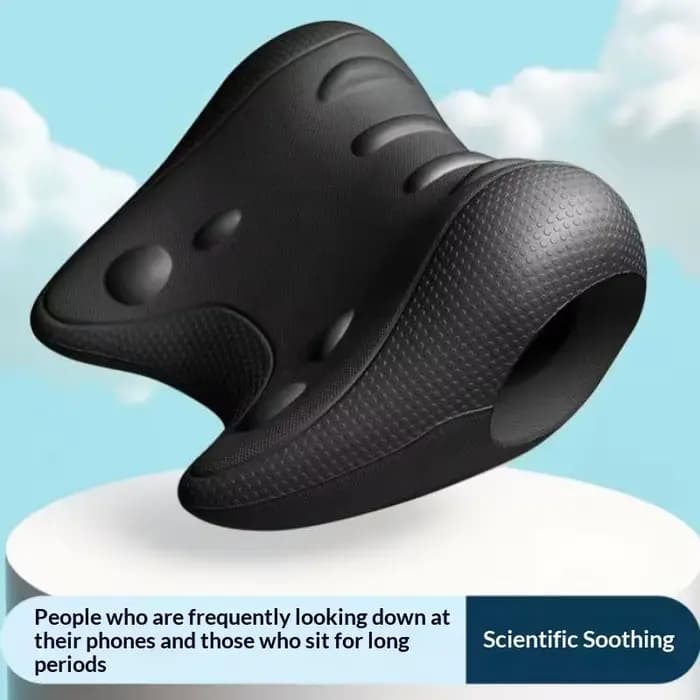 ☽ Oreiller de massage cervical en forme de C, contour ergonomique, relaxation contre la fatigue, rel