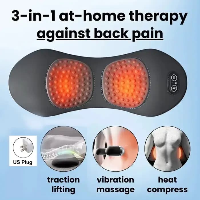 Masseur de dos 3 en 1 avec lit de soulagement, Shiatsu pour dormir, tissus profonds, Portable, épaul