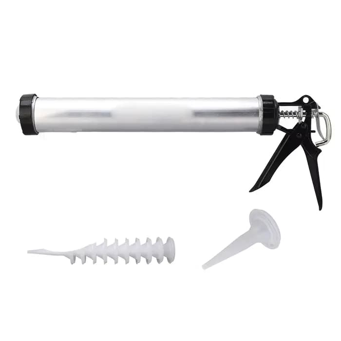 Pistolet à silicone pour tubes en aluminium 600 ml avec 10 embouts, pistolet à silicone pneumatique