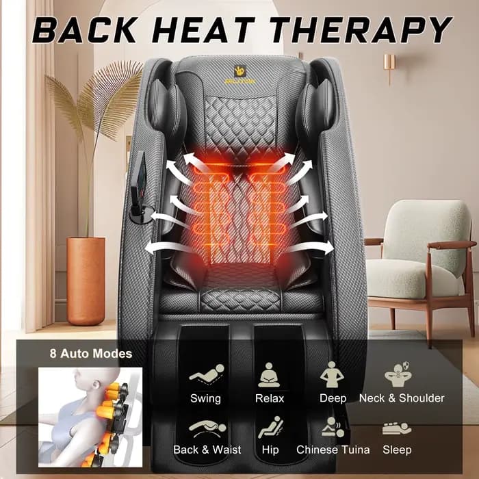 Fauteuil de massage inclinable avec zéro gravité, fauteuil de massage complet du corps avec chauffag