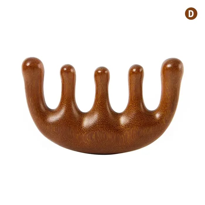 Peigne de Massage thérapeutique en bois, masseur Gua Sha pour le cuir chevelu, bois de santal nature