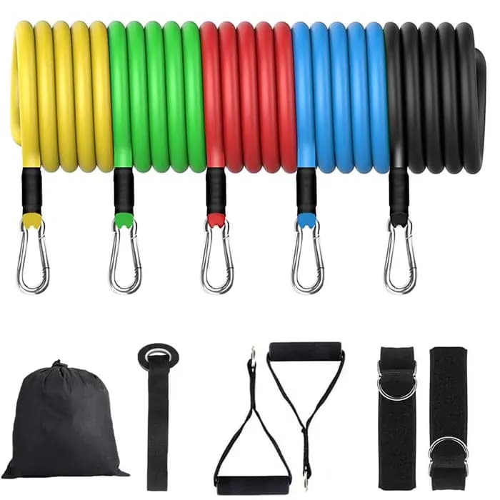 Cordes de résistance en latex pour pilates, yoga, crossfit, fitness , 11 pièces