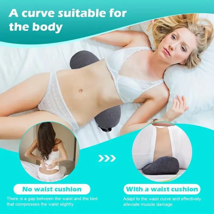 Oreiller lombaire orthopédique en mousse à mémoire de forme, 1 pièce, pour soulager et soutien du ba