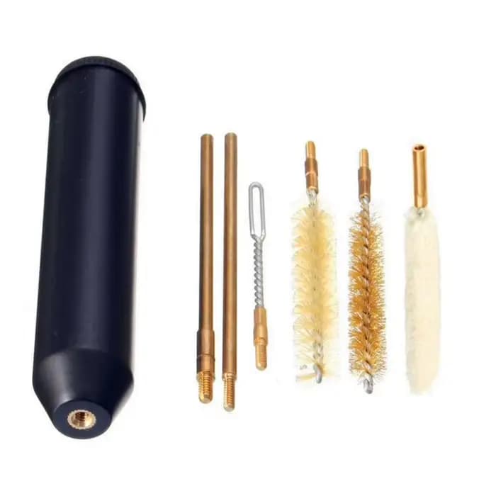 [TG813] Kit de nettoyage de pistolet noir 7 pièces 9 mm, brosse à pistolet, outils de nettoyage de p