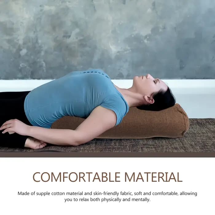 Oreiller lombaire cylindrique en coton et lin, accessoire de Yoga polyvalent, coussin pour débutants