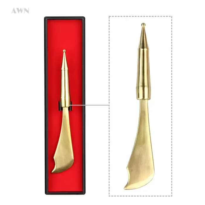 Baguette Gua Sha en cuivre pur, 1 pièce, accessoire de massage, traitement des méridiens, points d'a