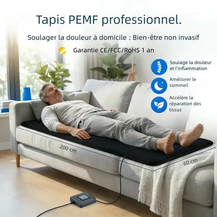 Tapis PEMF 200x60cm, dispositif de thérapie magnétique PEMF, Machine Physio magnéto, soulagement com