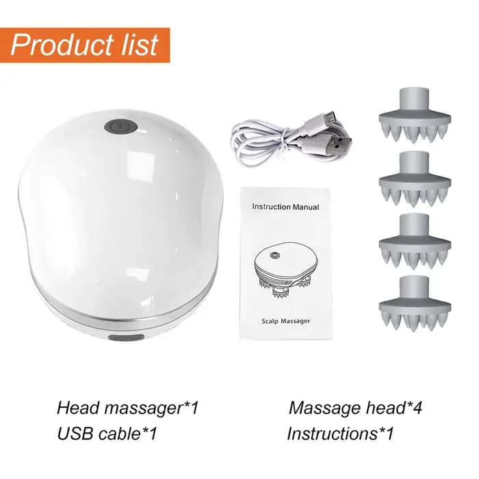 Appareil de massage de la tête rechargeable, 3 modes, masseur de cuir chevelu, relaxation du stress,