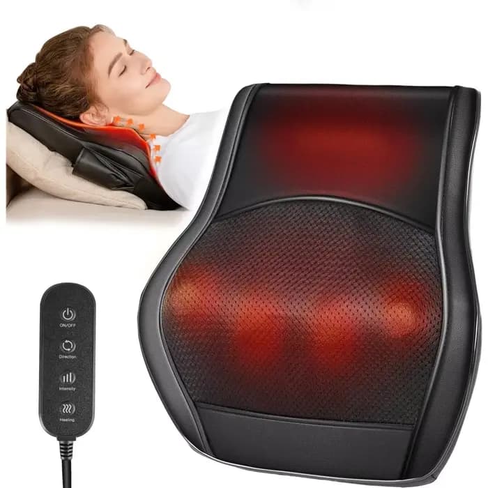 Masseur pour le cou et le dos pour soulager la douleur avec chaleur profonde et tête rotative pour l