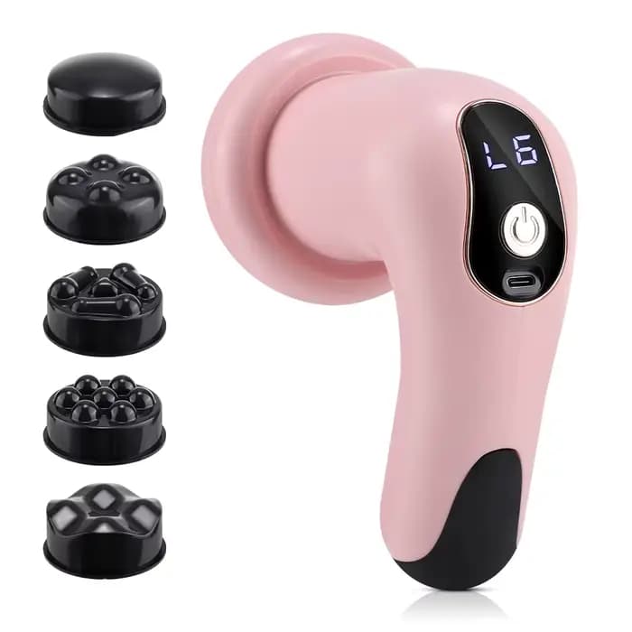 Masseur corporel, bâton de massage portable avec 5 têtes de massage, charge sans fil, pétrissage cor