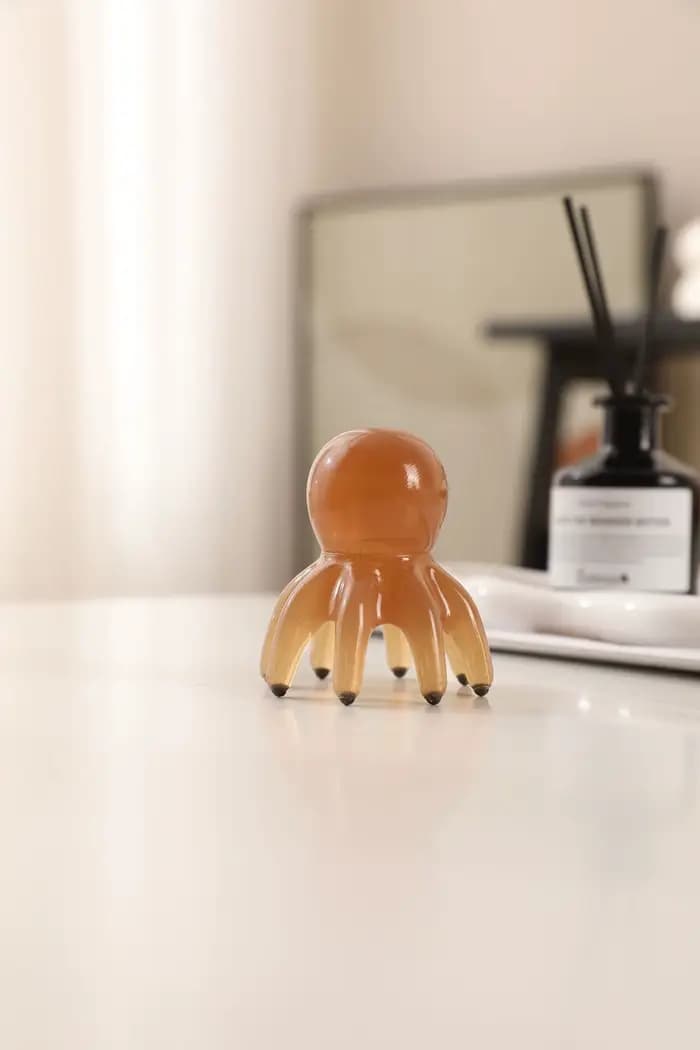 Peigne de Massage en résine poulpe, tête méridienne, grattage du cuir chevelu, brosse d'acupuncture 