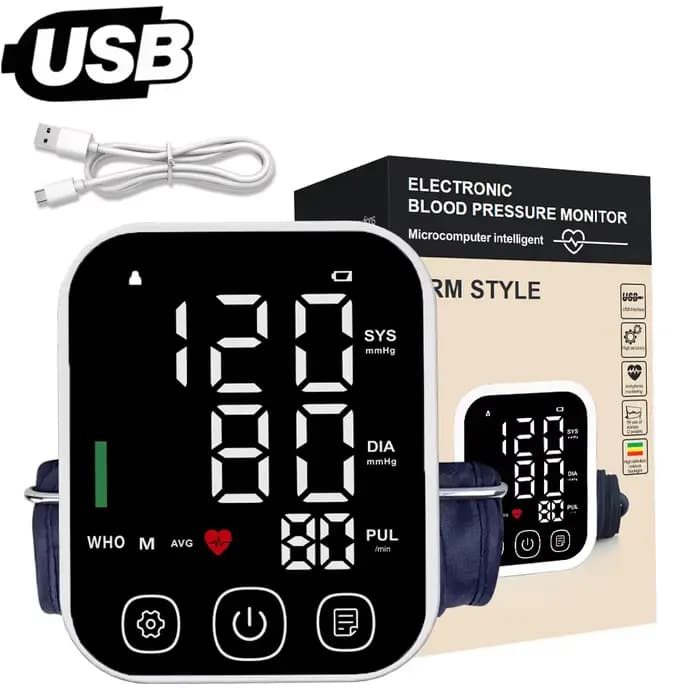 Tensiomètre numérique portable rechargeable pour le bras, moniteur automatique d'arythmie, tensiomèt