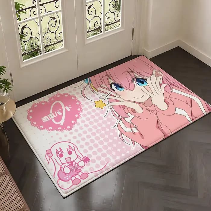 Tapis de sol en flanelle épaisse et douce, antidérapant, pour salon, décoration de la maison, Anime 