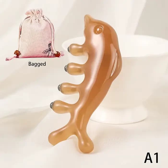 Peigne de Massage de thérapie magnétique, masseur de tête méridien du cuir chevelu avec sac de range