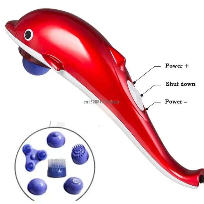 Bâton de Massage électrique en forme de dauphin, marteau de Massage du dos, Vibration infrarouge, ro
