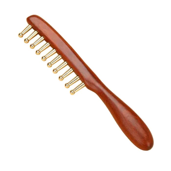 Peigne de massage pour méridiens de tête, peigne pour méridiens en bois de cuivre, aiguillage du cui