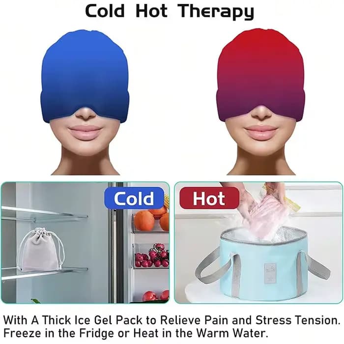 Gel glace maux de tête soulagement de la Migraine chapeau compresse froide thérapie casquette glace 