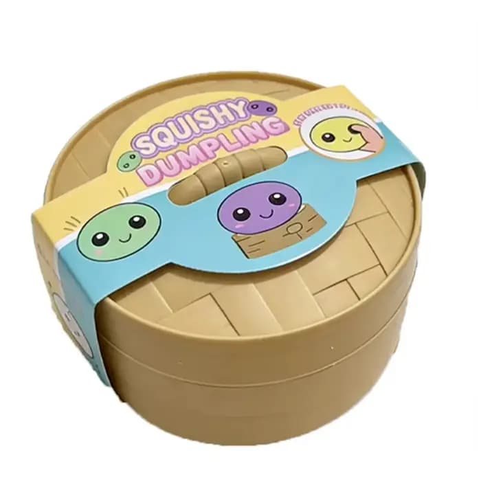 Jouet Squishy Goutte d'Eau Pétillante avec Visage Mignon et Mini Panier Vapeur, Jouet Anti-Stress So
