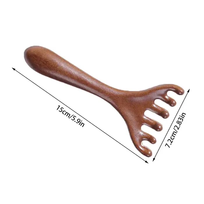 Tête de peigne en bois de cerf, peigne de Massage méridien, antistatique en bois à dents larges, out