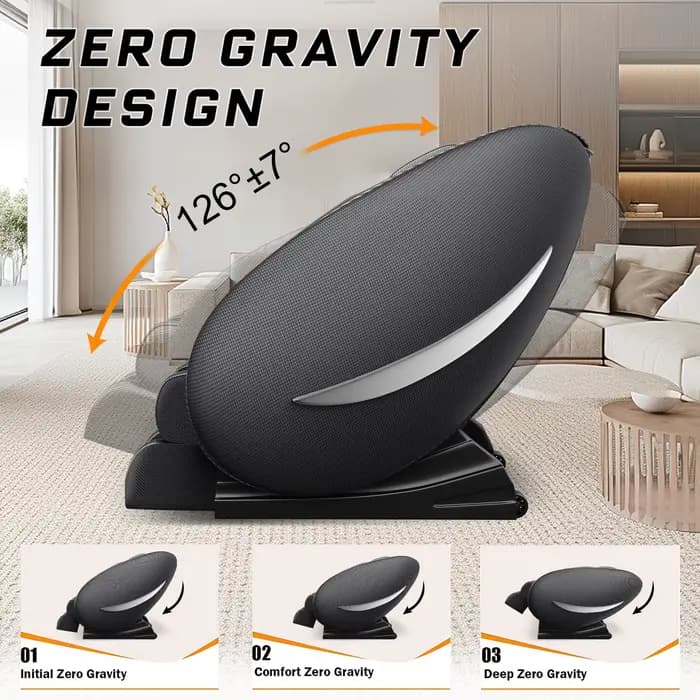 Fauteuil de massage inclinable avec zéro gravité, fauteuil de massage complet du corps avec chauffag